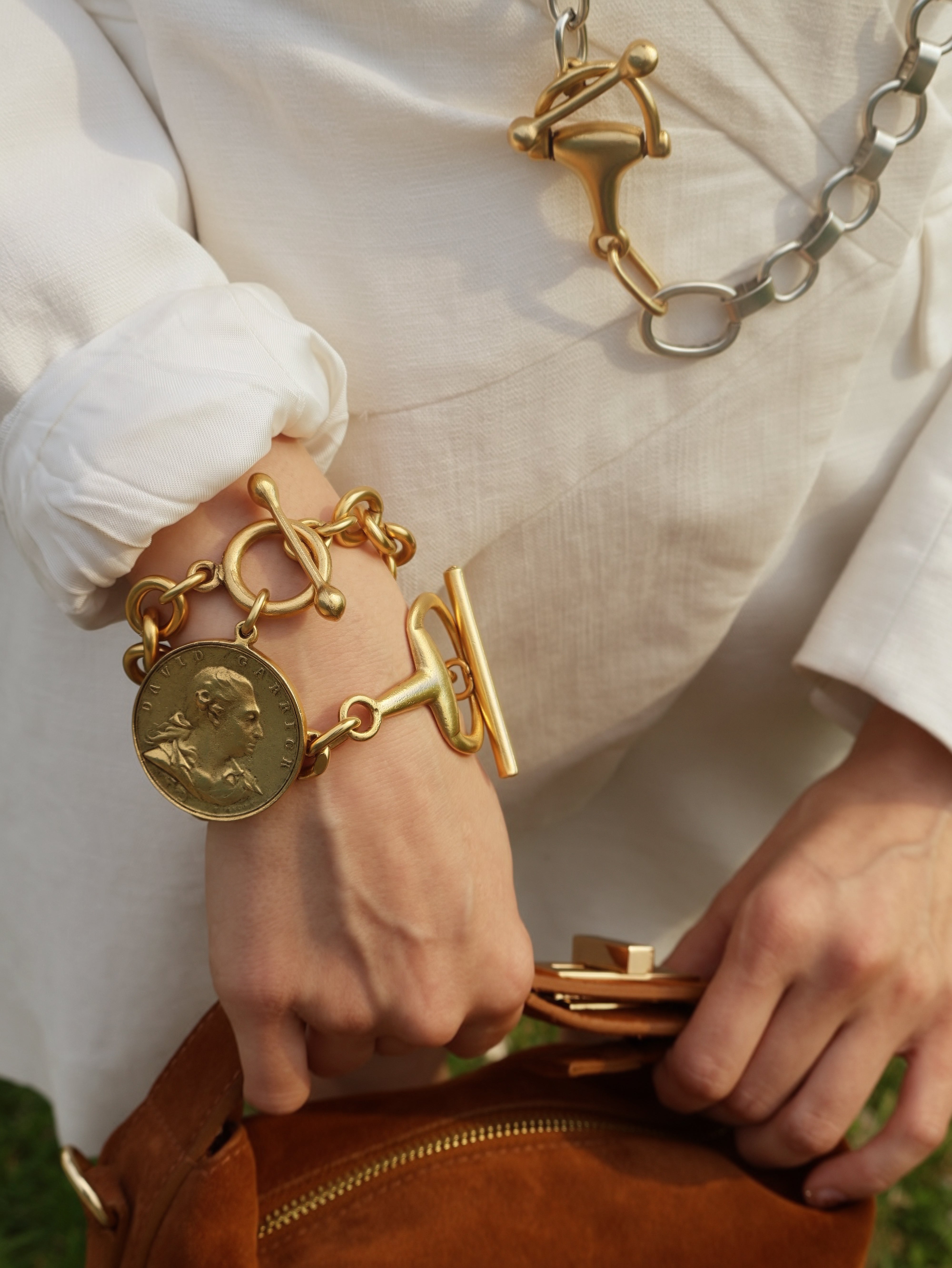 Vintage Coin Gold Metal Bracelet