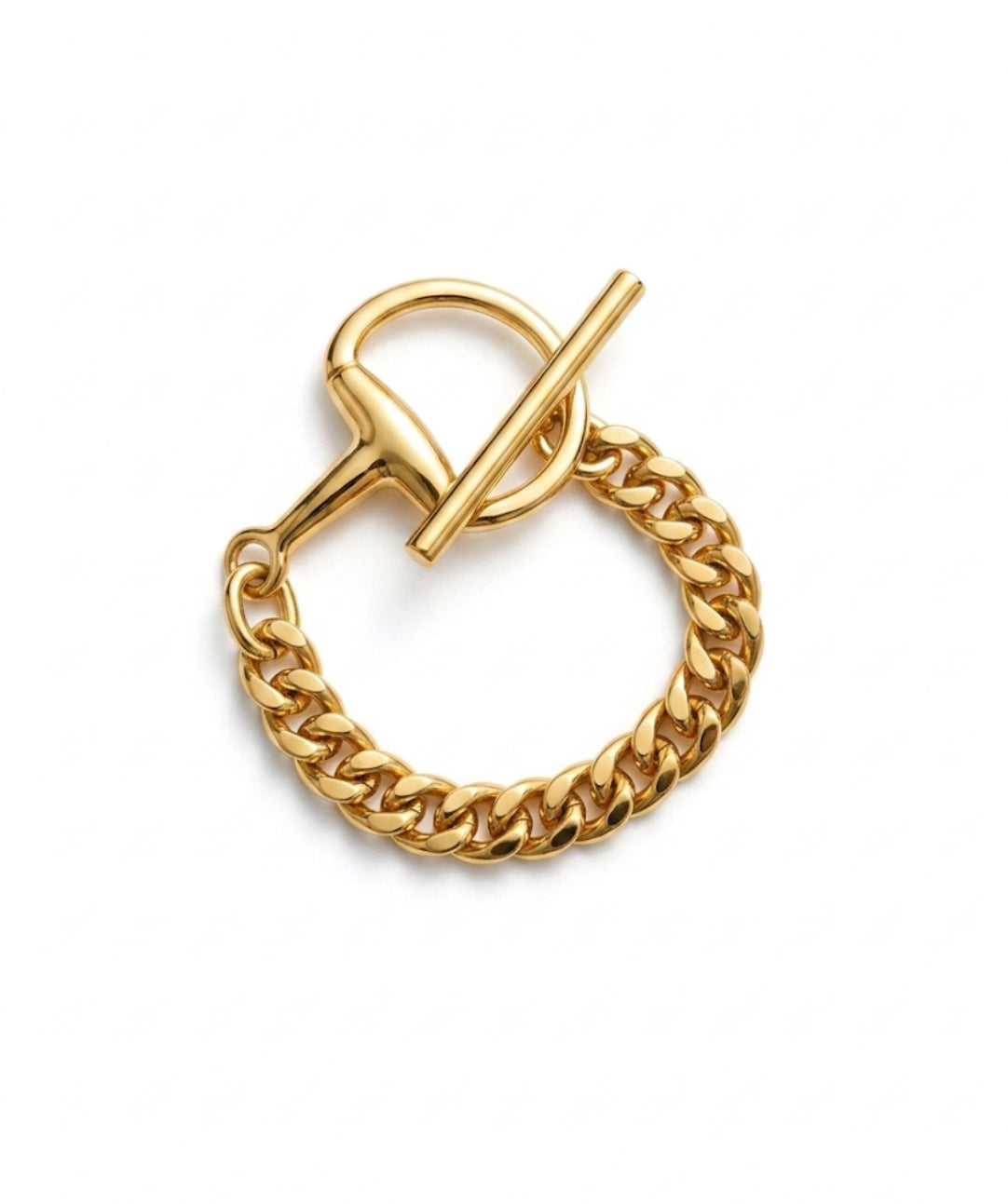 Horse Bit Gold Metal Bracelet